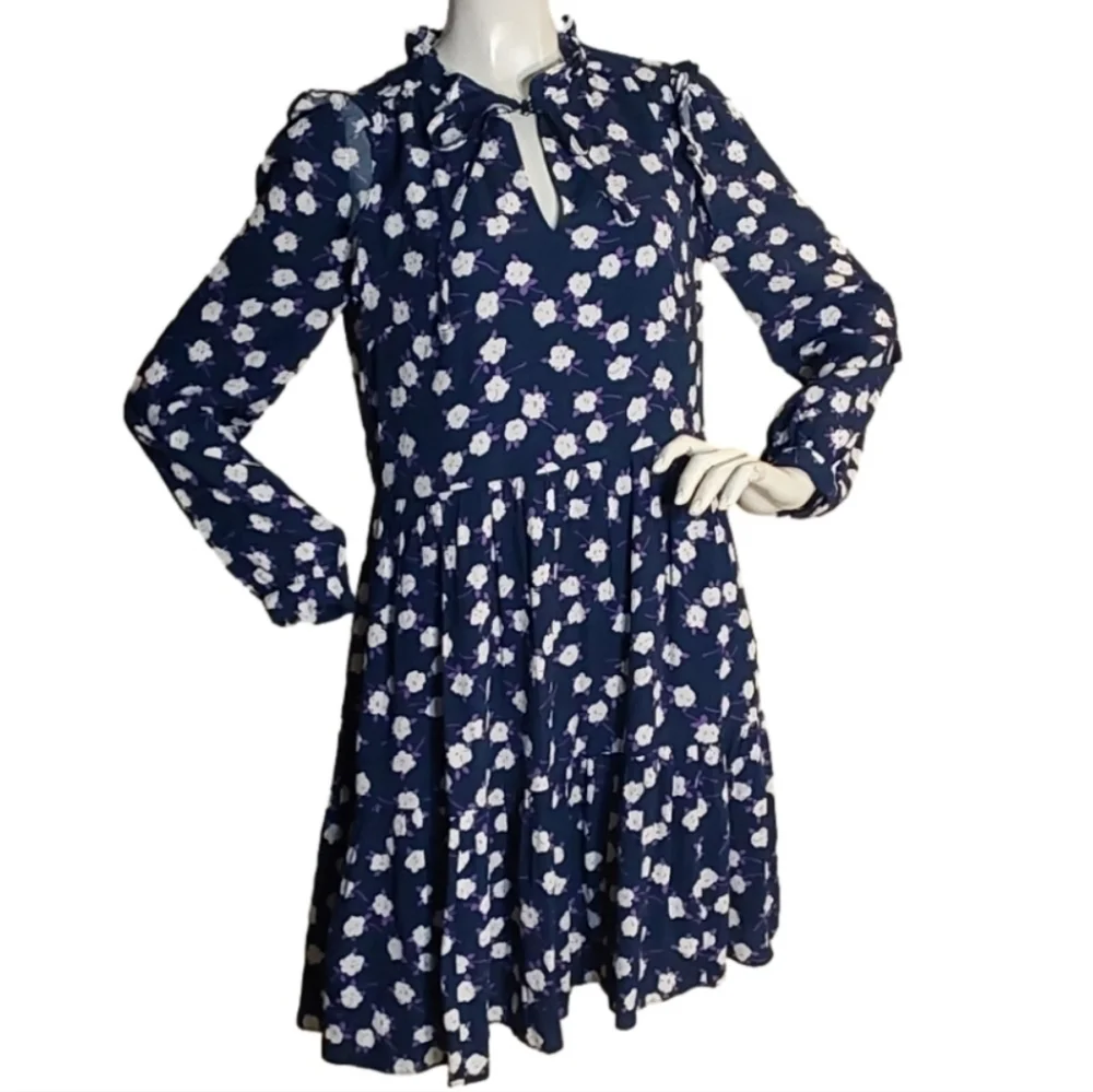J.CREW RE- IMAGINE NWOT FLORAL‎ DROP WAIST SKATER DRESS SIZE XSMALL